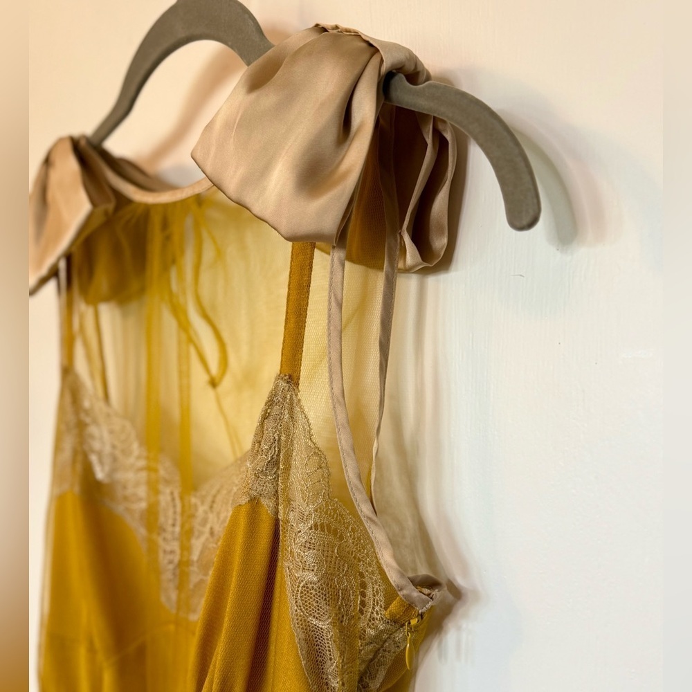 RODARTE x Target Yellow Tulle Lace Mini Slip Dress with Bow Detail- Size XS - Picture 10 of 12